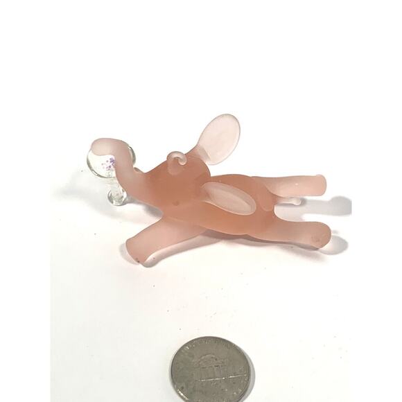 1 Silvestri ornament pink elephant frosted glass champagne mini - Picture 3 of 5